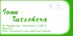ivan kutschera business card